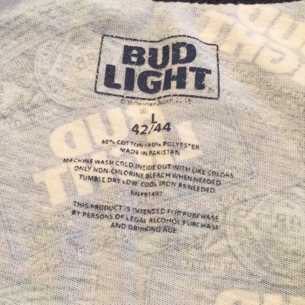 SUMMER SALE Bud Light men’s tank shirt size Large.Issued by Anheusier Busch - Picture 4 of 4
